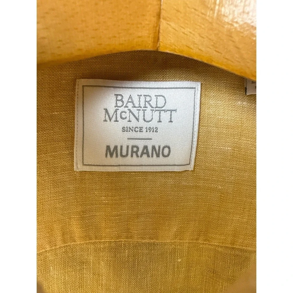 Baird McNutt Murano Yellow Linen Button Down Shirt Long Sleeve Women Size M Chic - Picture 3 of 11